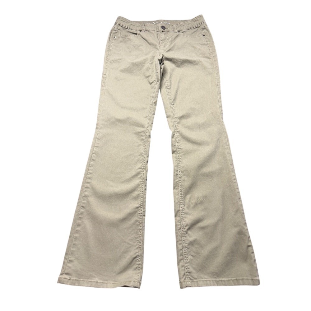 Victoria's Secret Low 5 Flap Pants Olive Green Khaki Bootcut Flare Size 6
